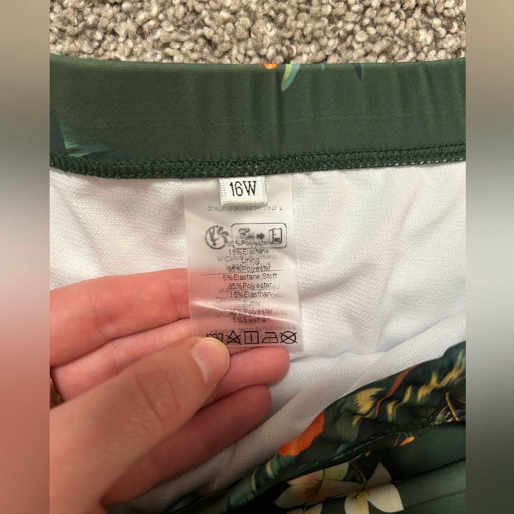 NWT Hanna Nikole Green Floral Bikini Set - Size 16 W - Picture 5 of 11